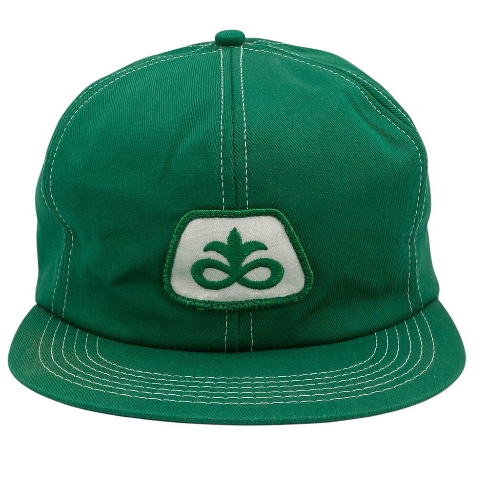 Vintage K-Brand Pioneer Snapback Trucker Hat Green USA Made